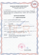 Certifikáty a osvědčení Oprávnění periodické zkoušky nádob na plyny